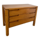 Antique solid elm chest of drawers, French design from the 60s, Maison Regain vintage