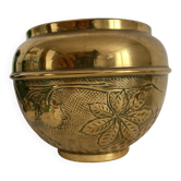 Cache pot en laiton Villedieu décor marronnier