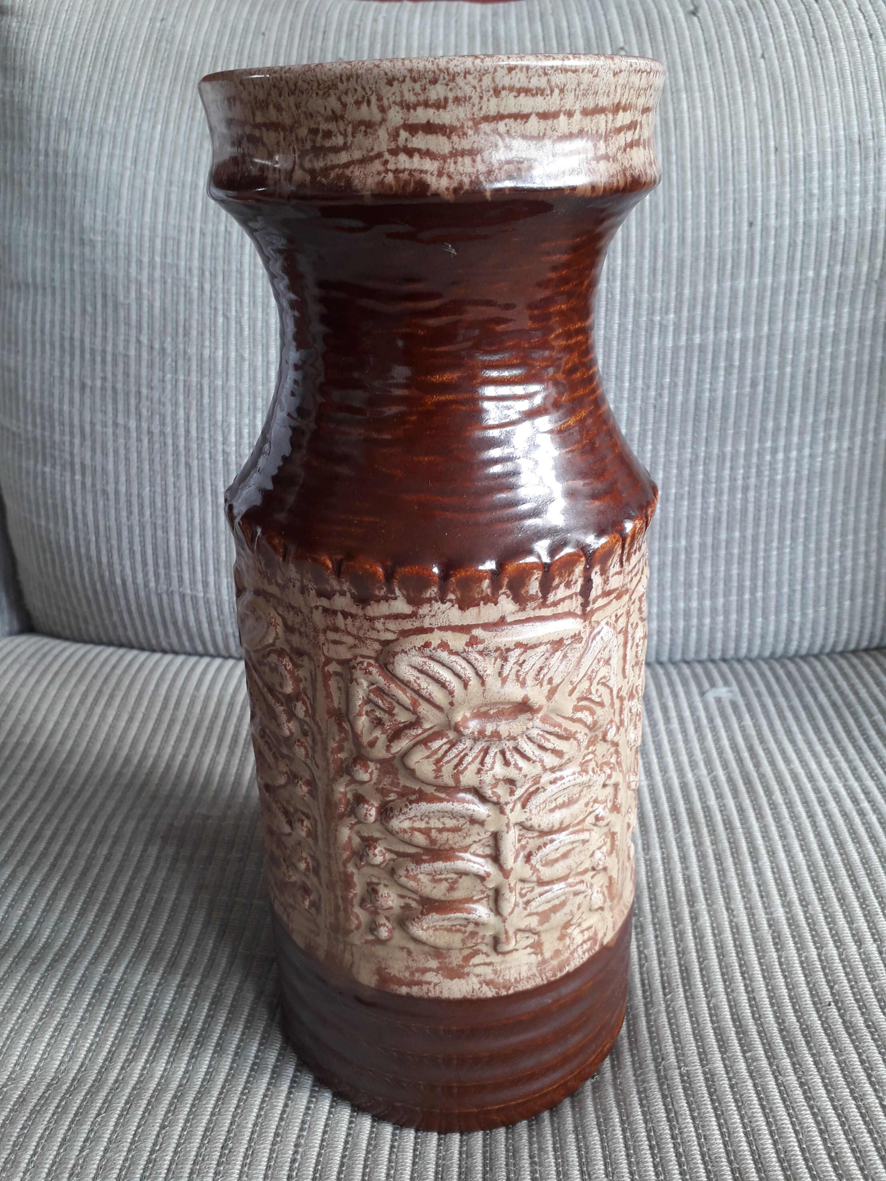 Large ceramic vase Germany with floral decoration