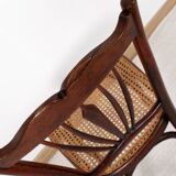 Ancienne chaise de bistrot en cannage, estampillée fischel