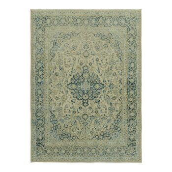 Hand-Knotted Persian One of a Kind 1970s 270 cm x 366 cm Beige Wool Carpet