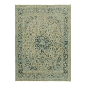 Tapis de laine beige persan noué à la main des années 1970 270 cm x 366 cm