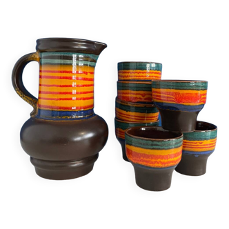 Coffee set, pitcher and ceramic cup made in Germany 1970-1980