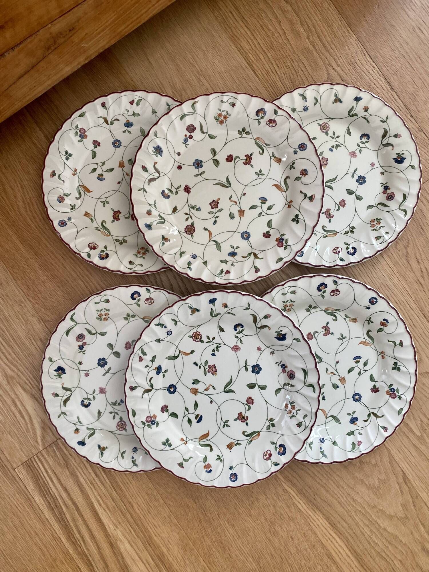 6 plates starter or dessert Oakwood Staffordshire Tableware English porcelain