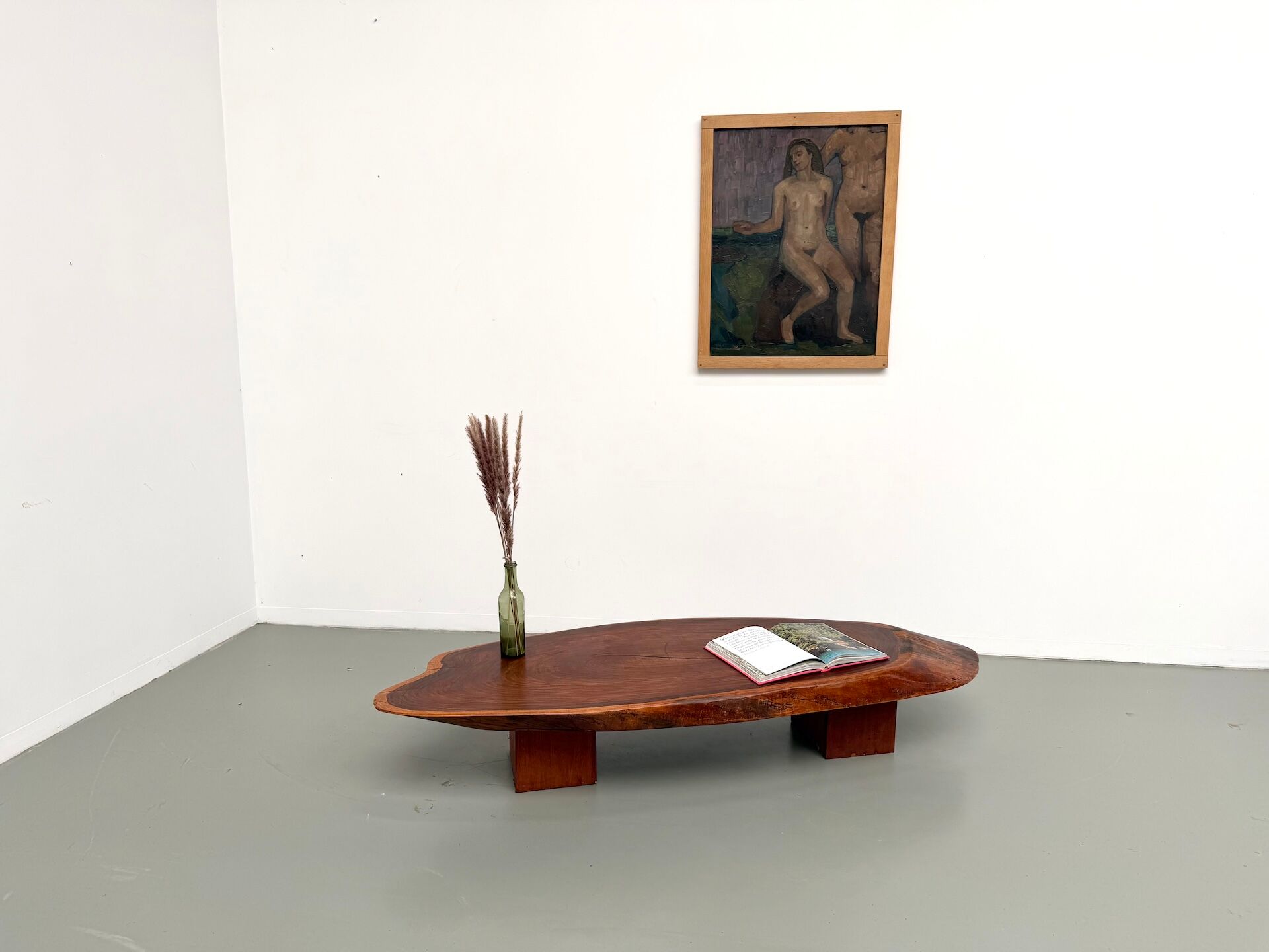 Organic Coffee Table "Slab" in Solid Exotic Wood