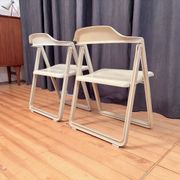 Pair of Borbona Folding Chairs by Carlo Hauner, Fiarm, Italy, 1970s