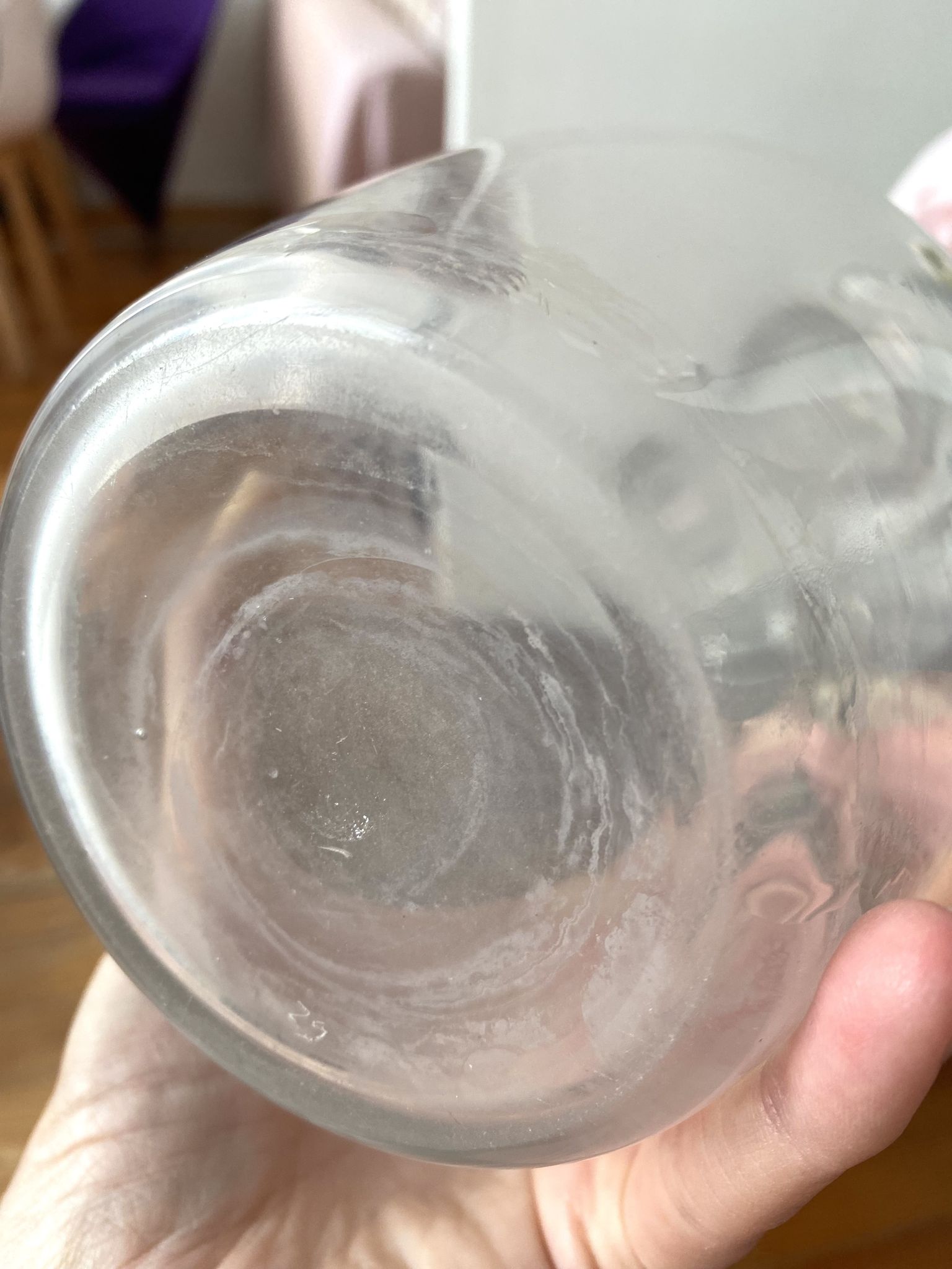 Vintage 60s chiseled glass decanter