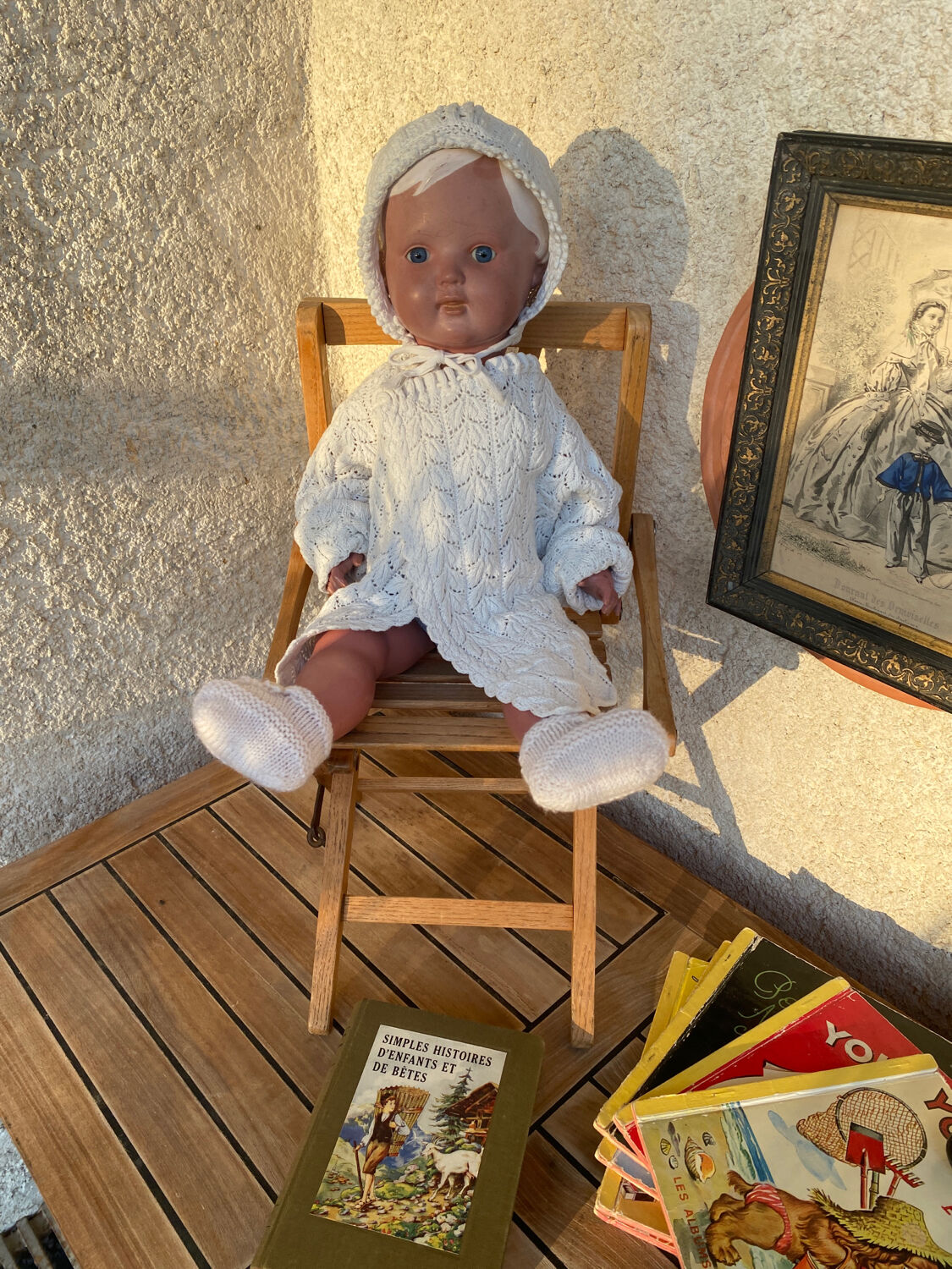 Folding wooden chair for doll