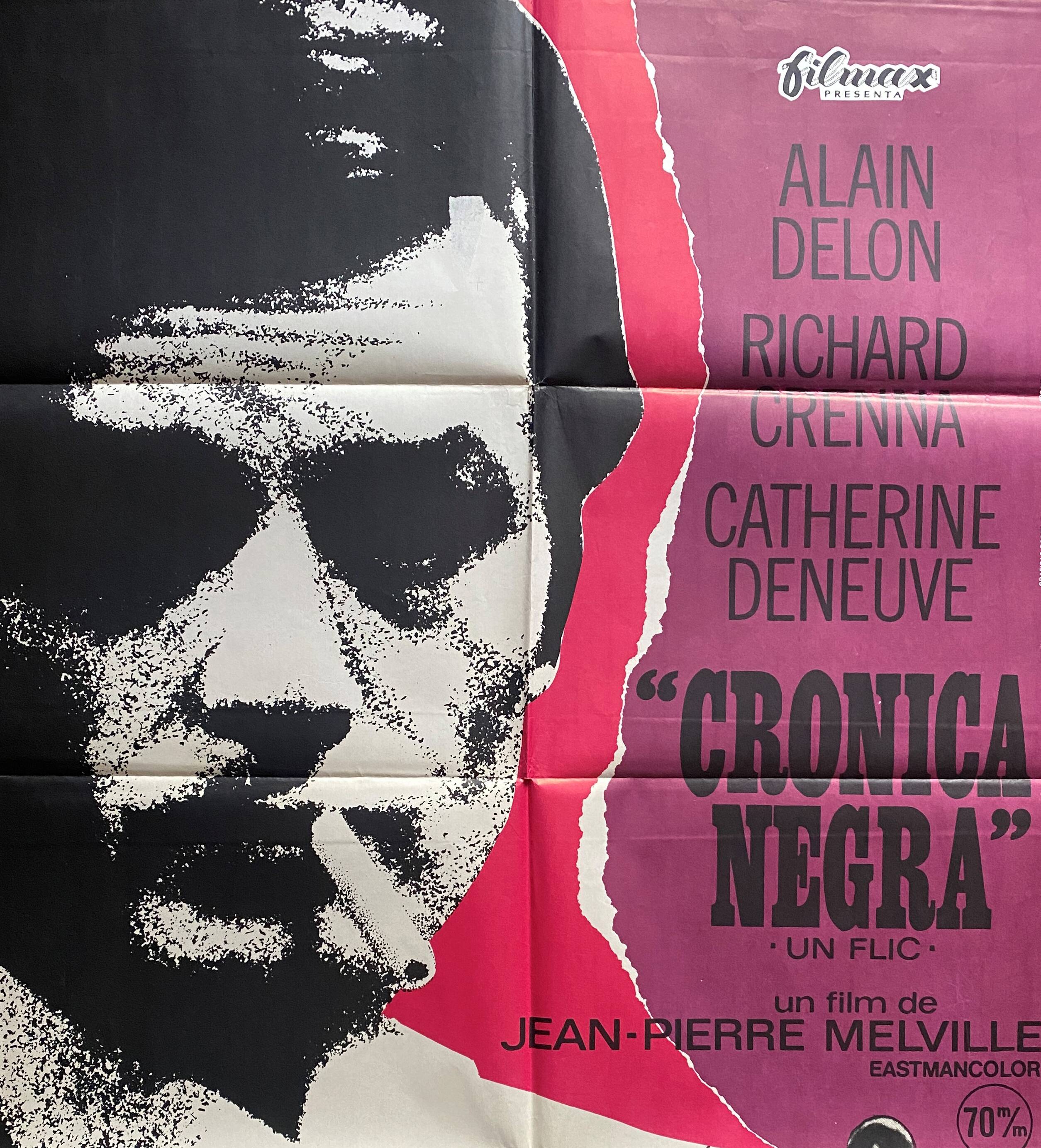 Original cinema poster "Un Flic" Alain Delon 70x100cm 1972