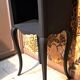 1930 bedside table, repainted wood in black with a golden rose motif.