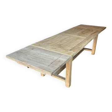 Table de ferme avec rallonges en chêne massif 