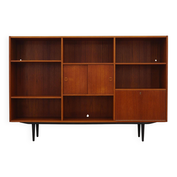 Bibliothèque en teck, design danois, années 1970, production : Danemark