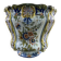 Cache-pot en faïence française polychrome – Décor floral et papillons