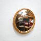 Miroir rond vintage en bambou et rotin 57cm x 57cm