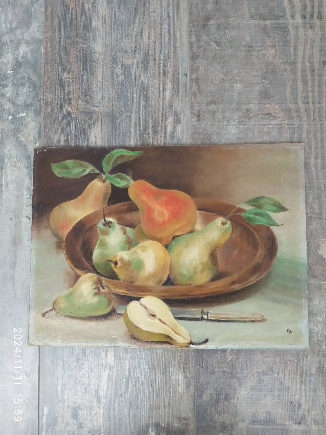 Still life with pears