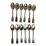 12 small silver-plated metal spoons