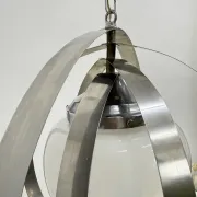 Mid-century glass sphere hanging pendant glass lamp design 1970’s space age Italy