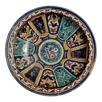 Moroccan earthenware dish Fez ghotar XIXth