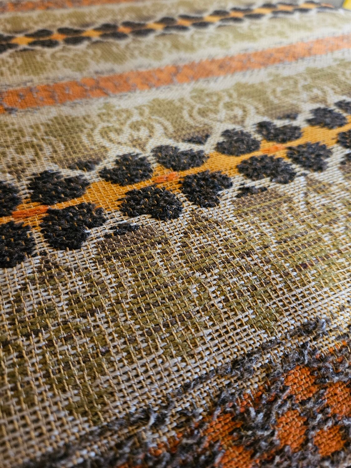 Pair of seats and a vintage ottoman 1970