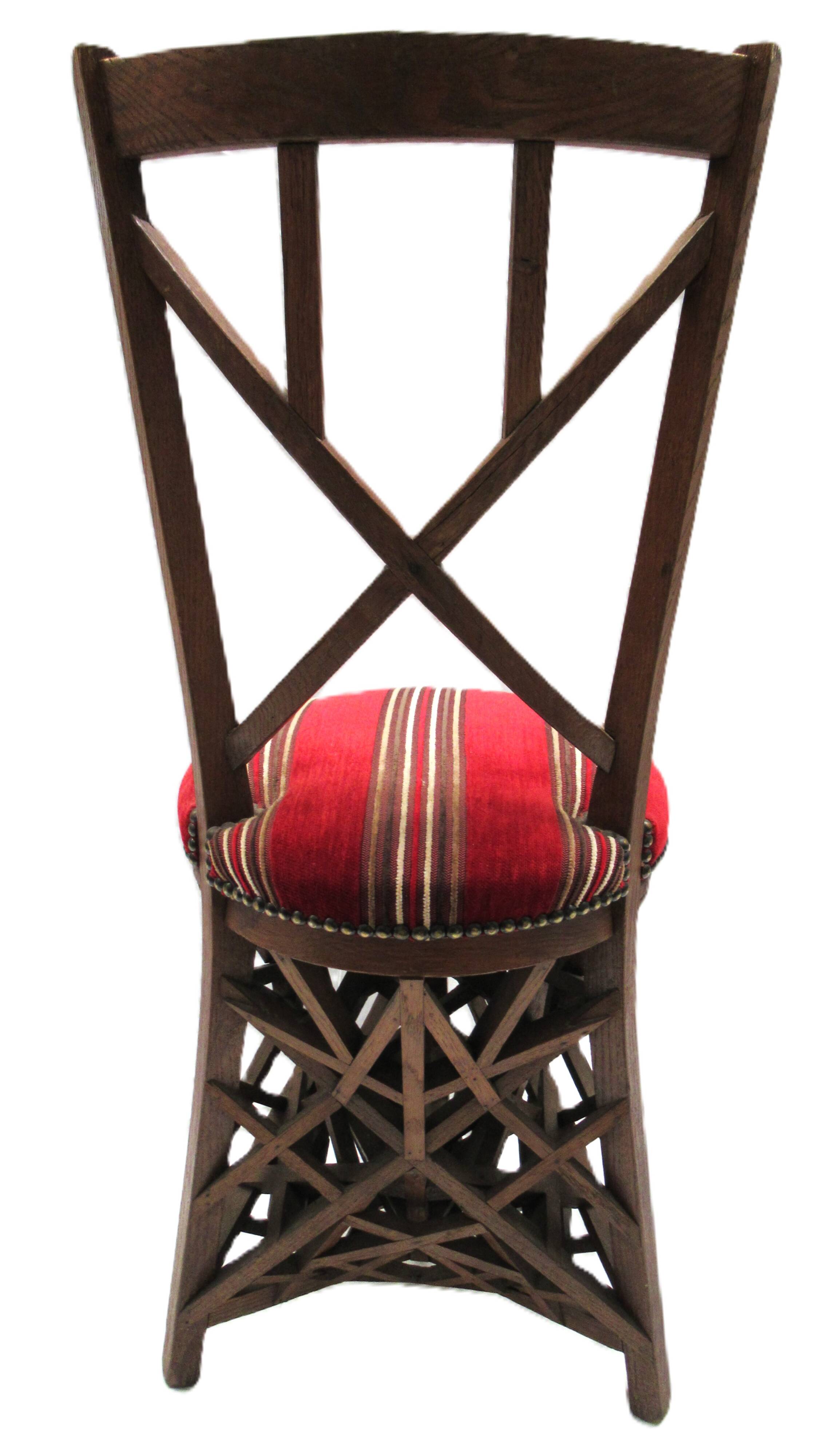 Chaise, chef-d’œuvre de maîtrise d’un compagnon charpentier, fin du XIX