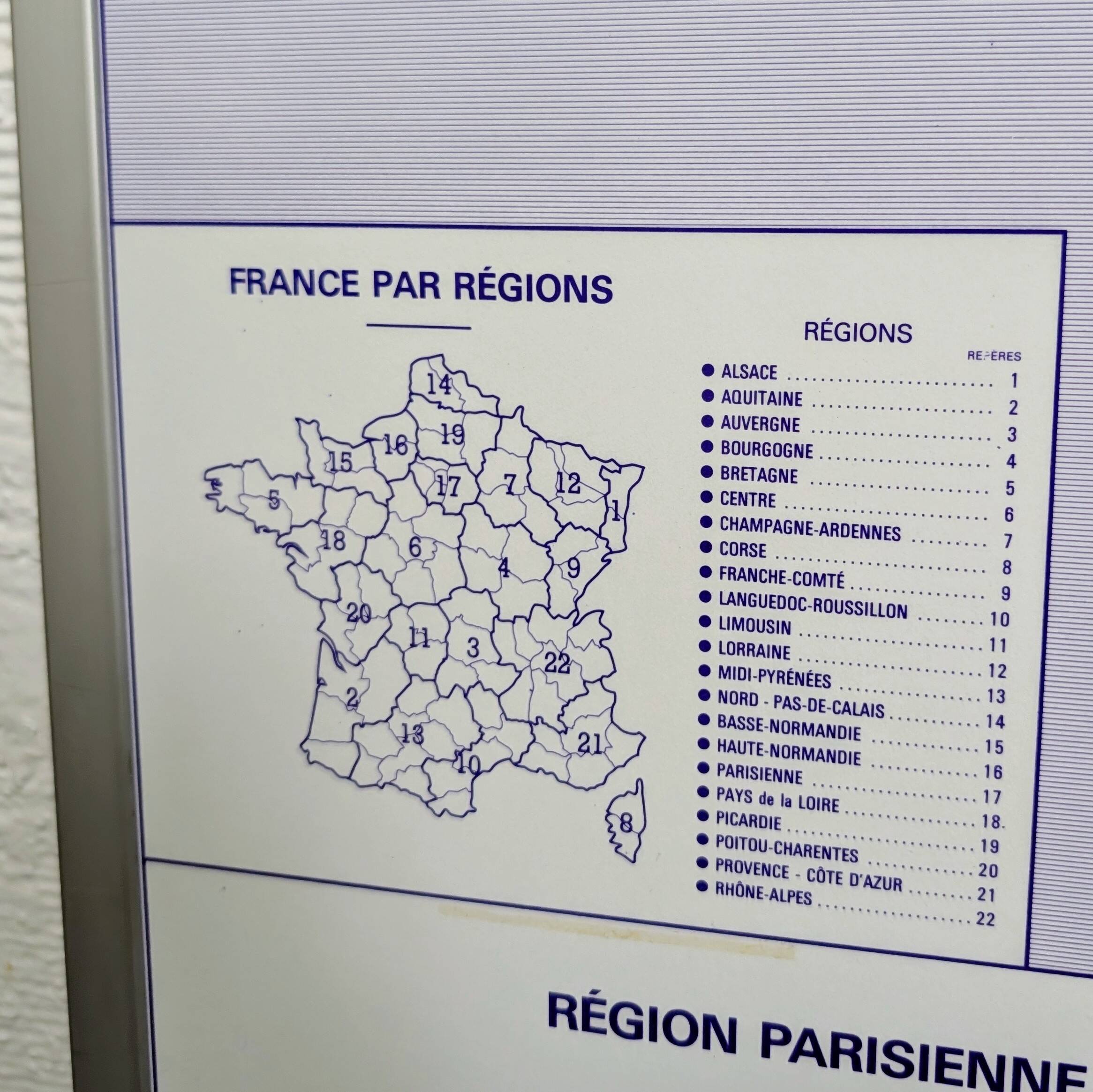 Carte de France administrative encadrée