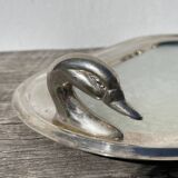 Silver-plated duck dish