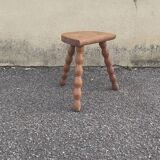 Turned wooden tripod stool
