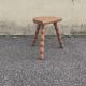 Turned wooden tripod stool