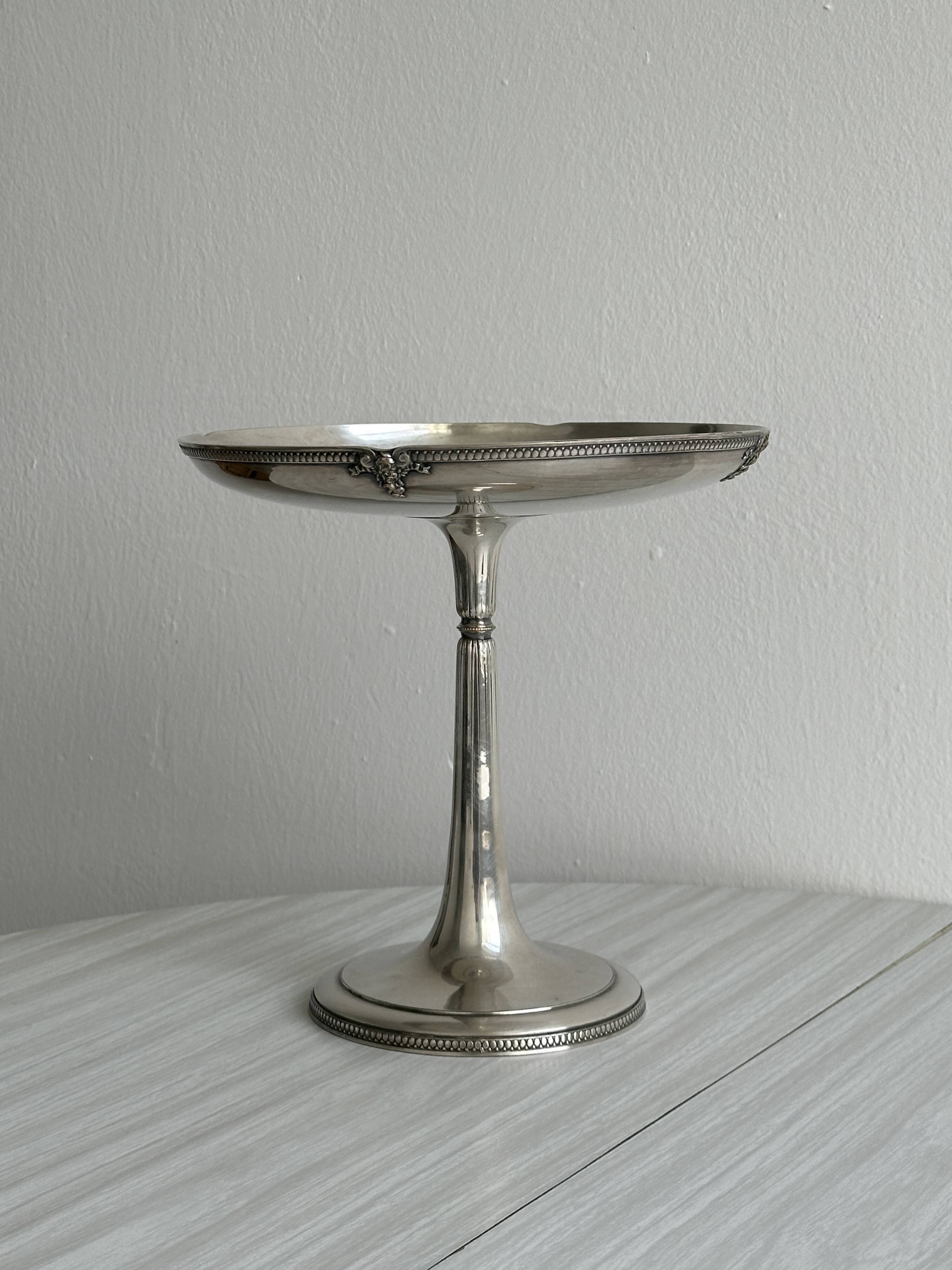 Antique silver-plated metal cup