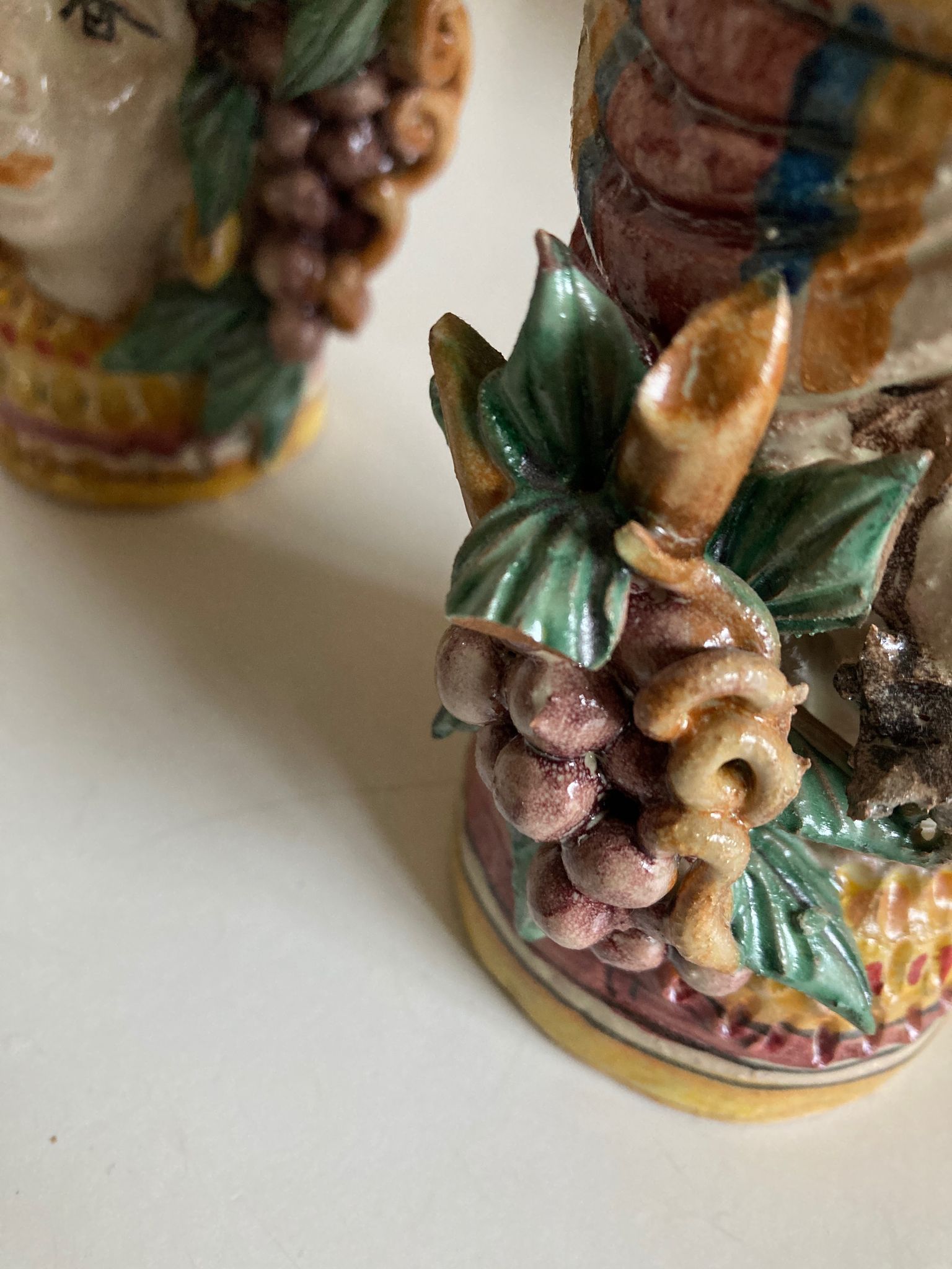 Pair of Moro head vases Caltagirone Italian design Sicily