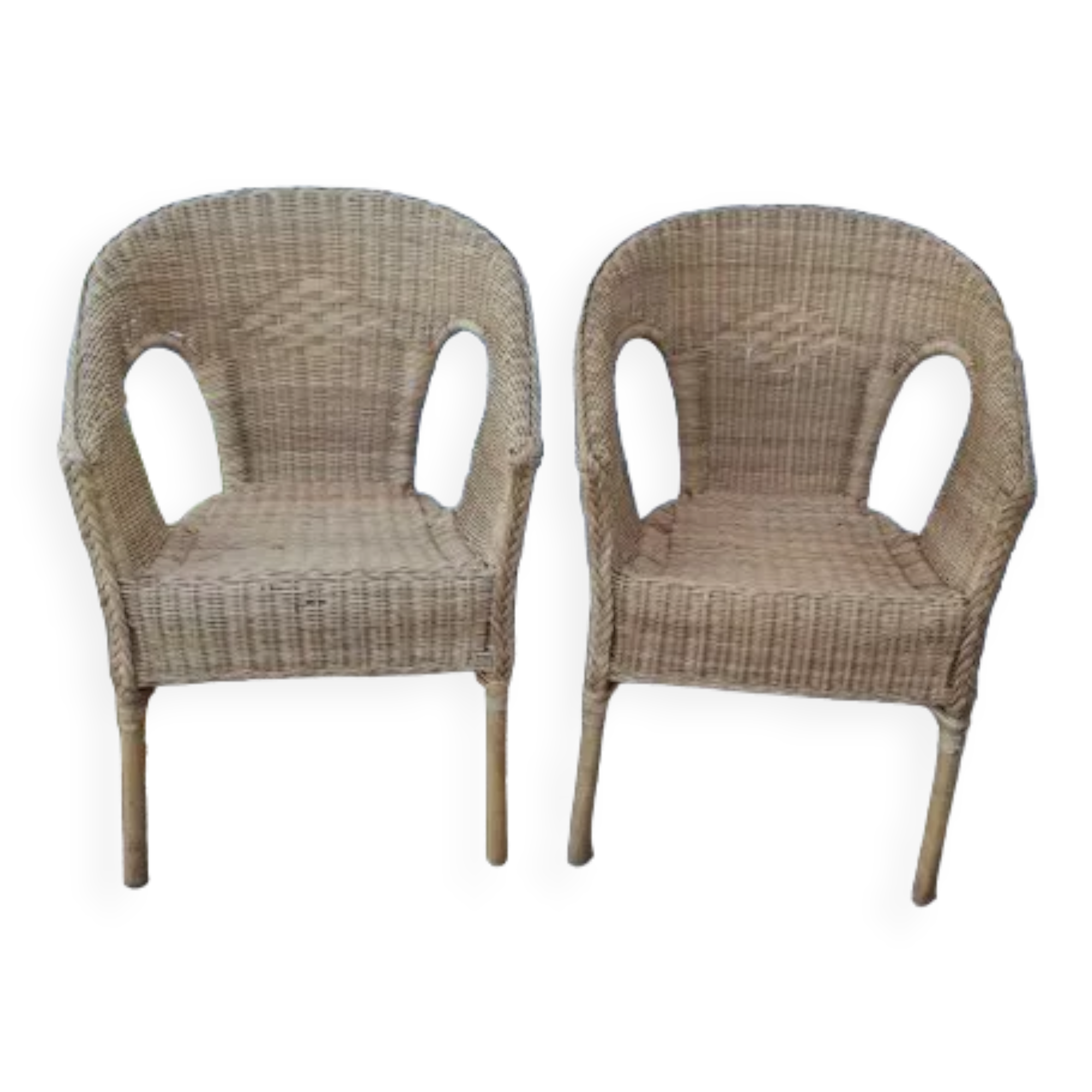 Pair of rattan armchairs