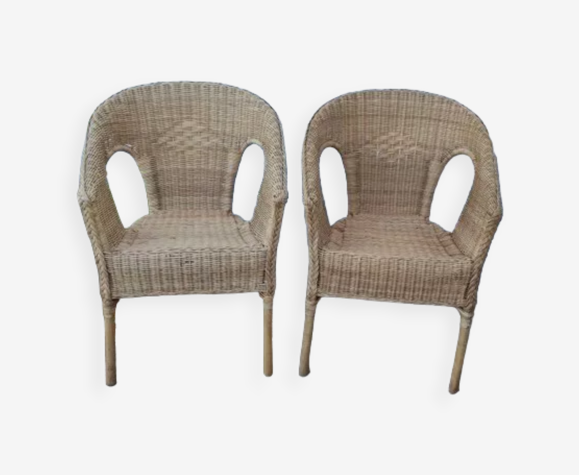 Paire de fauteuils en rotin