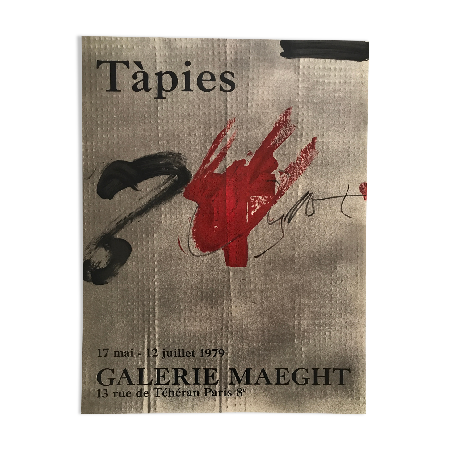 Original Antoni Tàpies exhibition poster, Galerie Maeght, 1979.