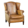 Sheep leather wingback chair with patina