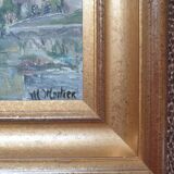 Landscape painting with frame