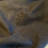 Antique damask tablecloth, monogrammed PT and dyed - 225x160cm - Métis