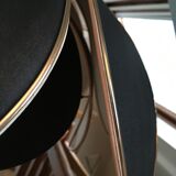 Black fabric flower and gold liseret hanging lamp