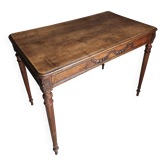 French antique writing desk in walnut, Louis XVI style, late 19th century, circa 1880–1900.