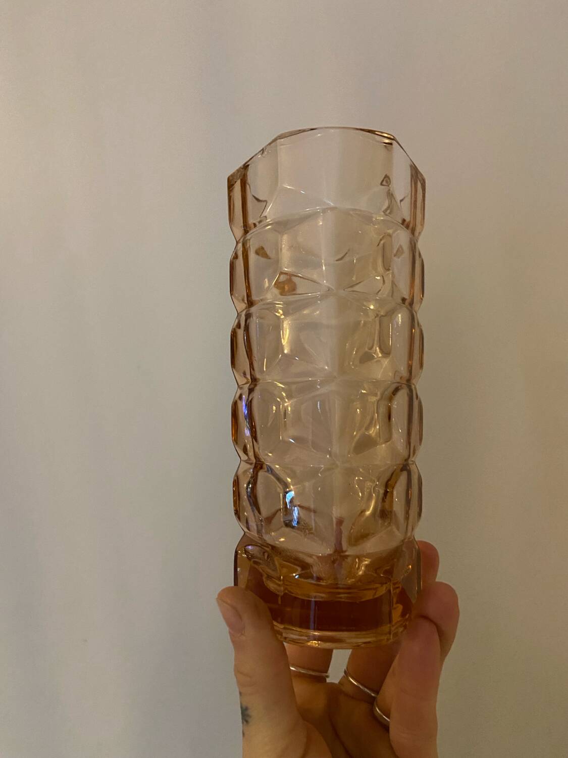 Vintage Art Deco style Rosaline vase by Luminarc