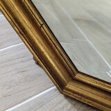 Large octagonal mirror gilded wood - 58*58 cm