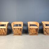 Vintage art populaire mexican dining chairs set of 6, 1970s