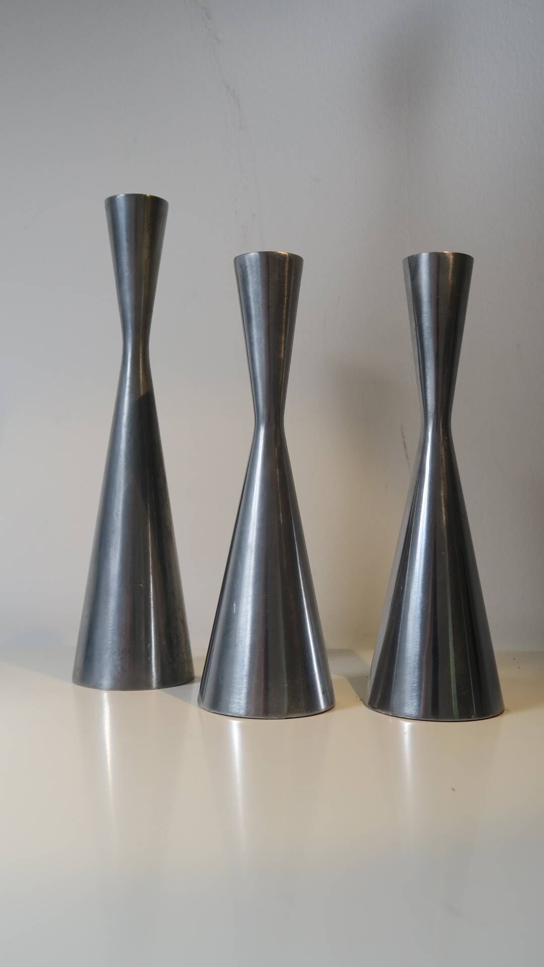 3 cast aluminum candle holders. Ikea Erika Pekkari