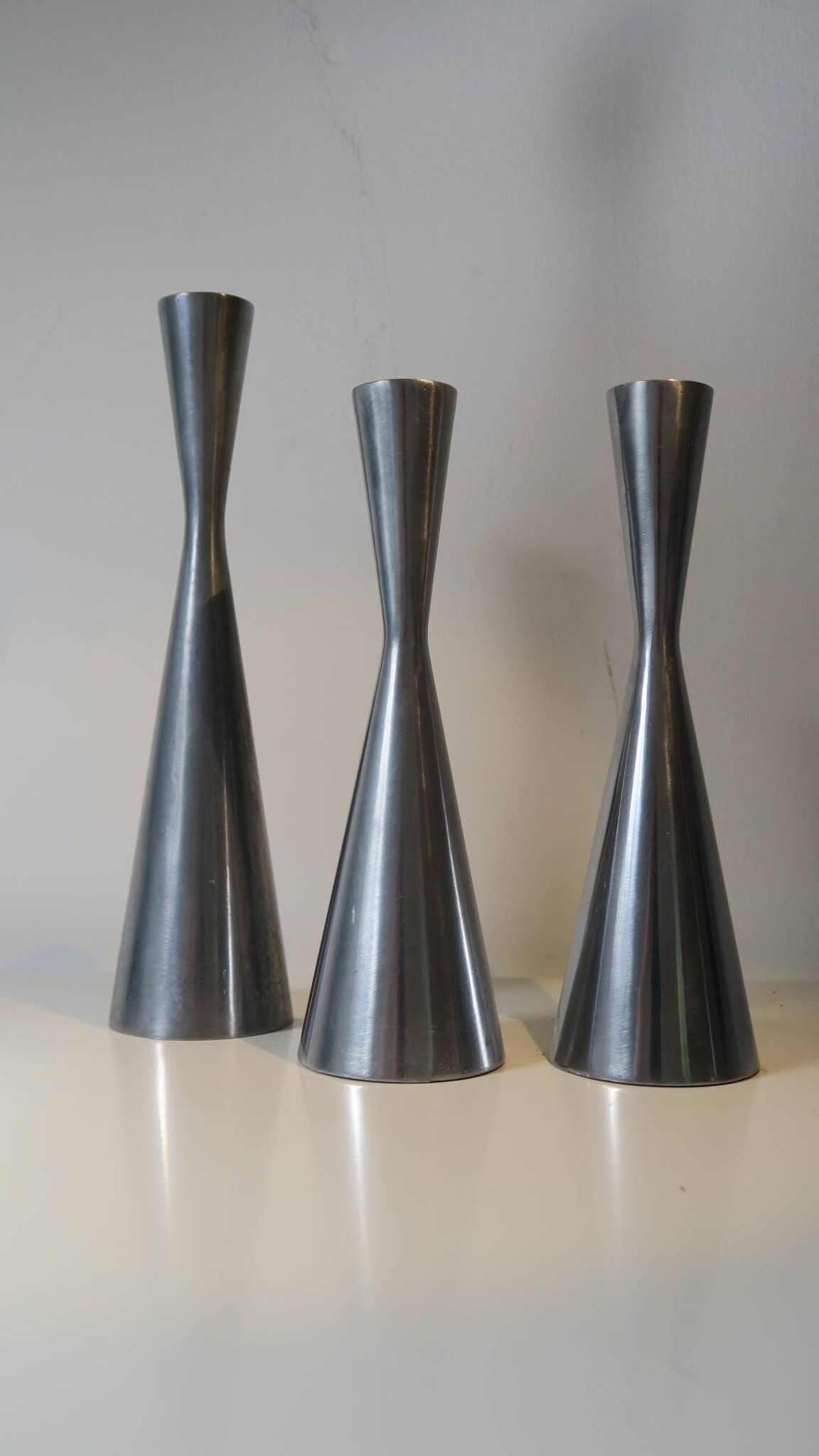 3 cast aluminum candle holders. Ikea Erika Pekkari