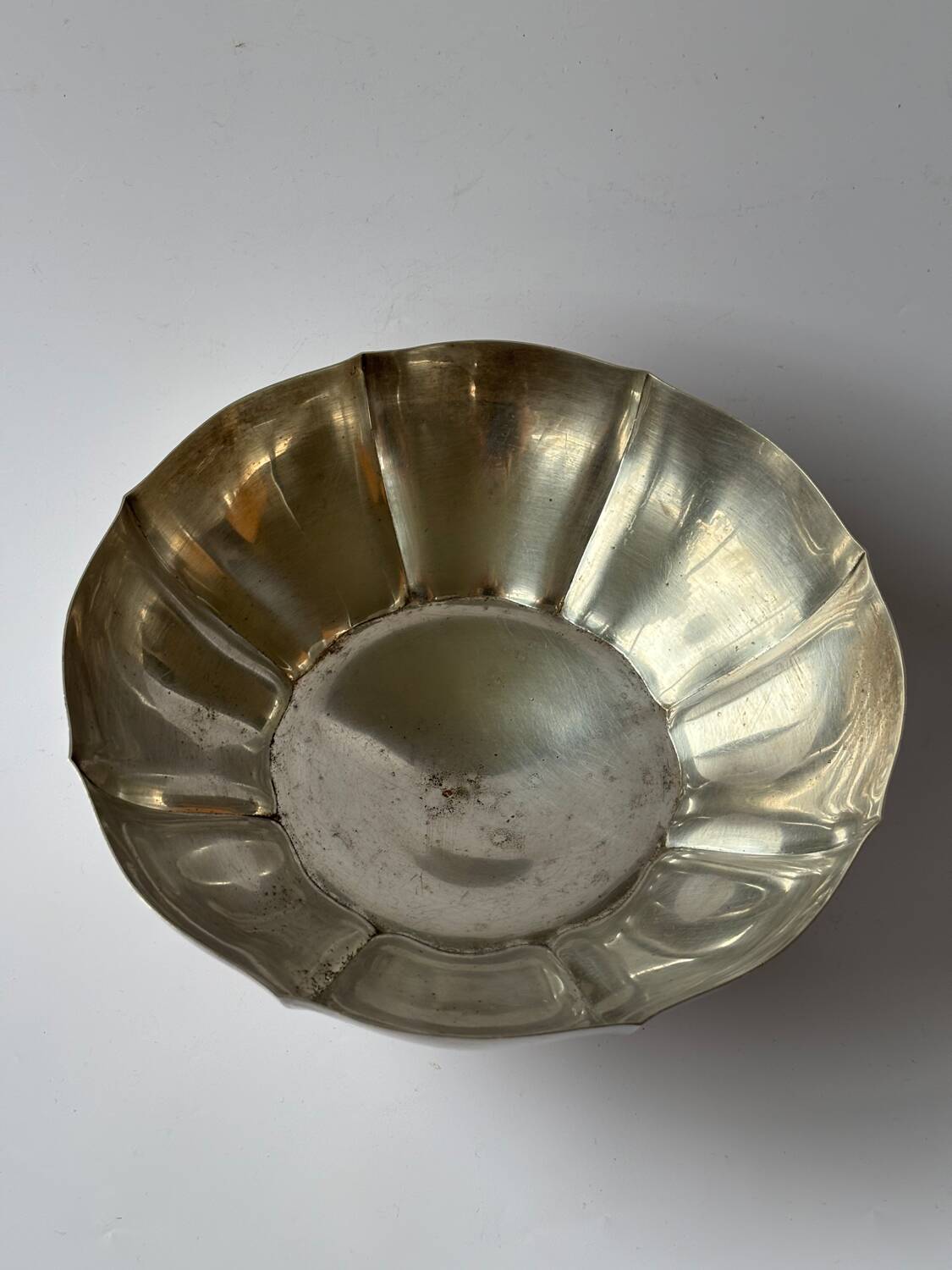 Silver-plated metal bowl
