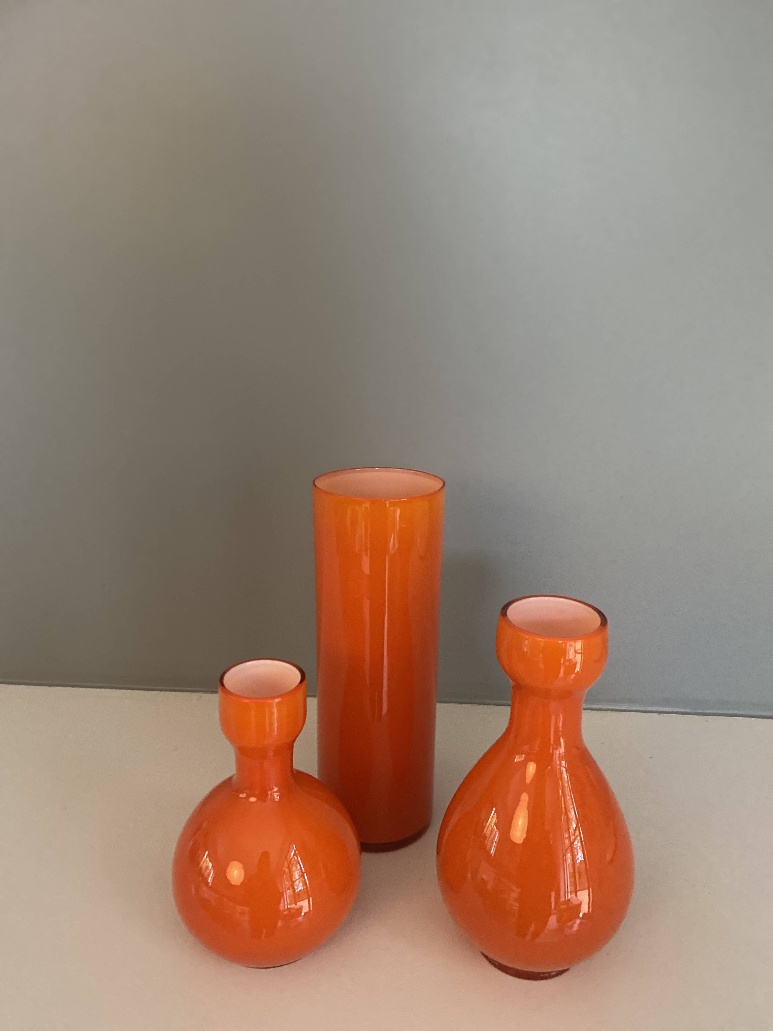 3 Swedish glass vases from the 70s
