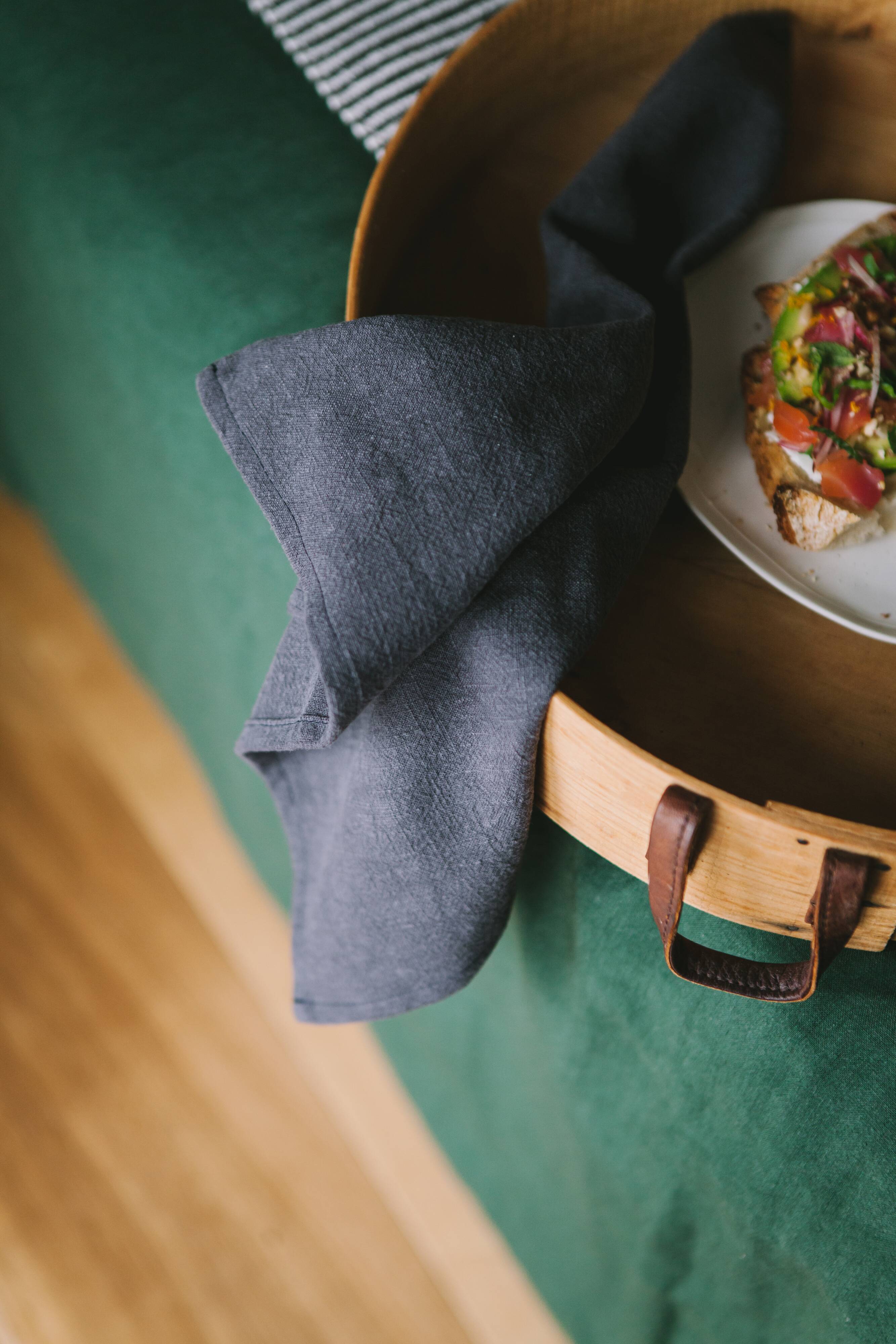 Blue Caviar washed linen towel