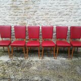 Chairs in red skaï