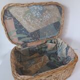 Vanity en osier vintage