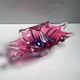 Bohemian Glass Basket Bowl 1960s