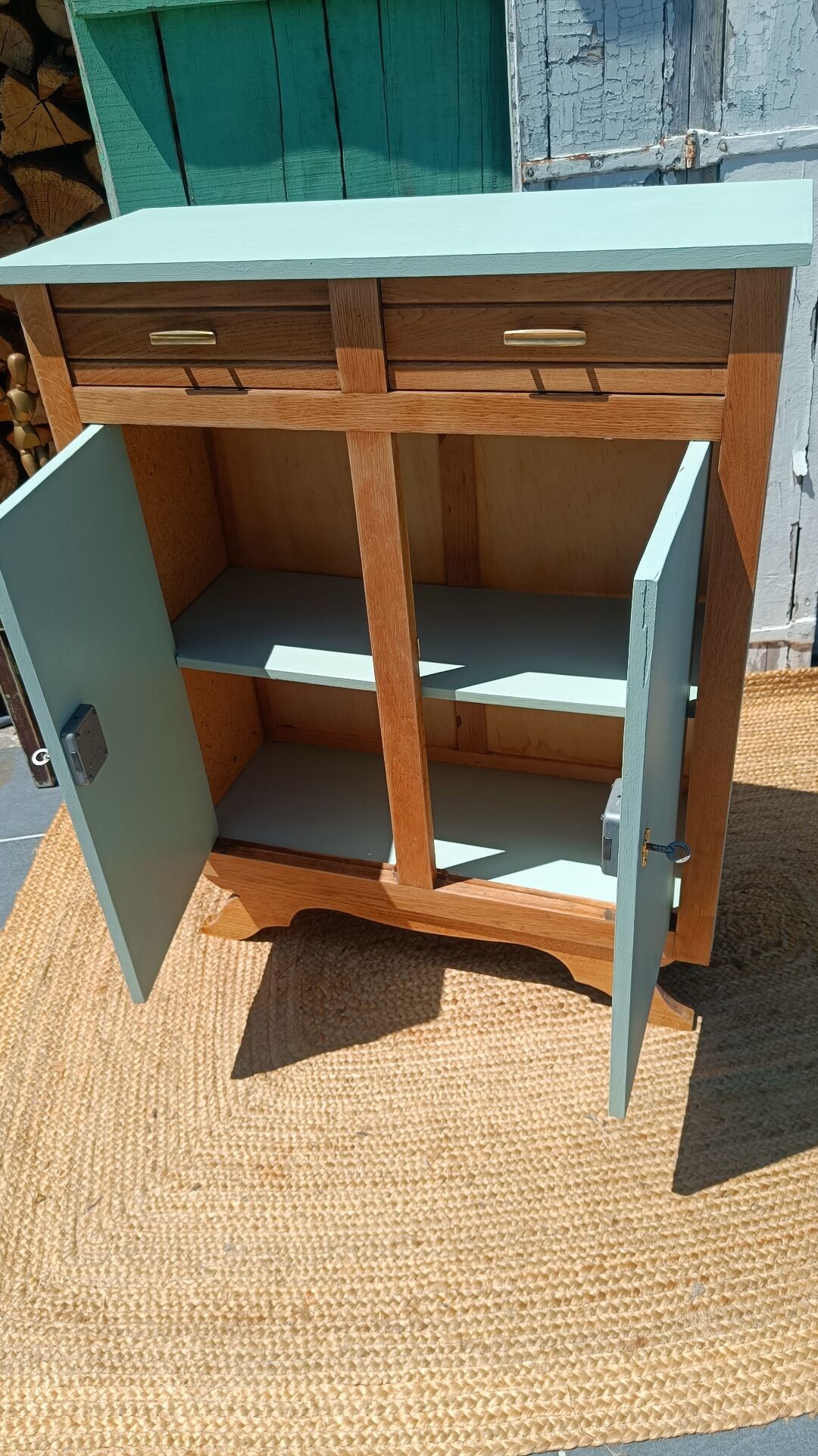Revalued wood and green buffet
